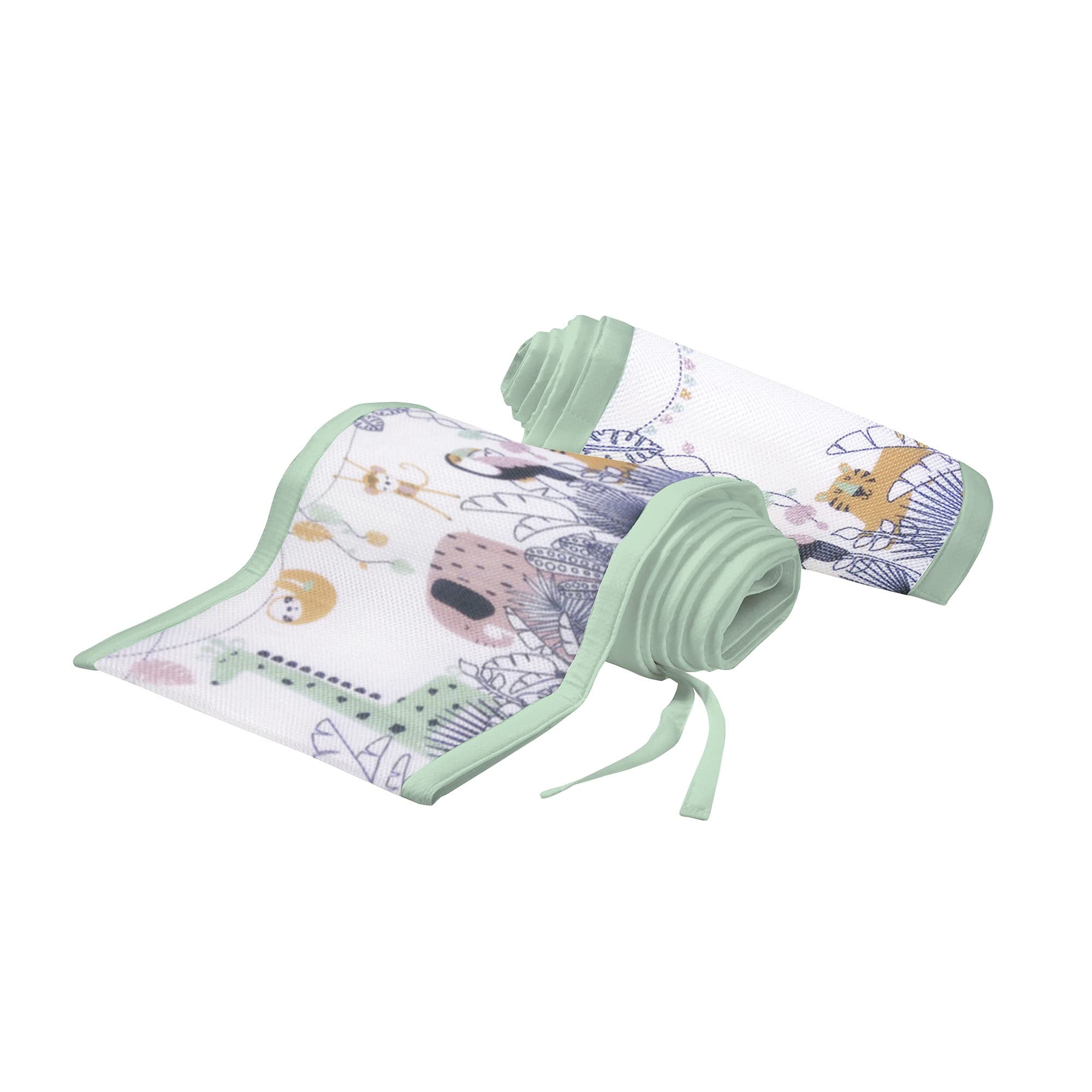 BreathableBaby, Doublure Classique en Maille Respirante de 3 mm pour berceaux avec Matelas de 120 x 60 cm ou 140 x 70 cm, forêt Tropicale, Couvre 2 côtés, Alternative Non rembourrée à Une Couche,