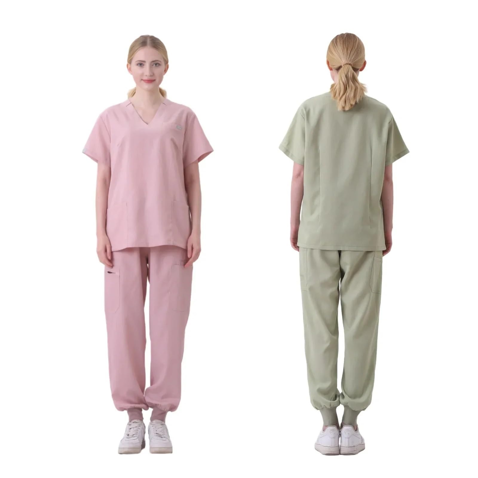 Divisa Infermiere Donna Scrub Uniforme for Sala operatoria Set di Scrub da Lavoro ospedaliero Forniture for Infermiere Tuta for chirurgia Dentale Abbigliamento da Lavoro(Dark Green,XL)