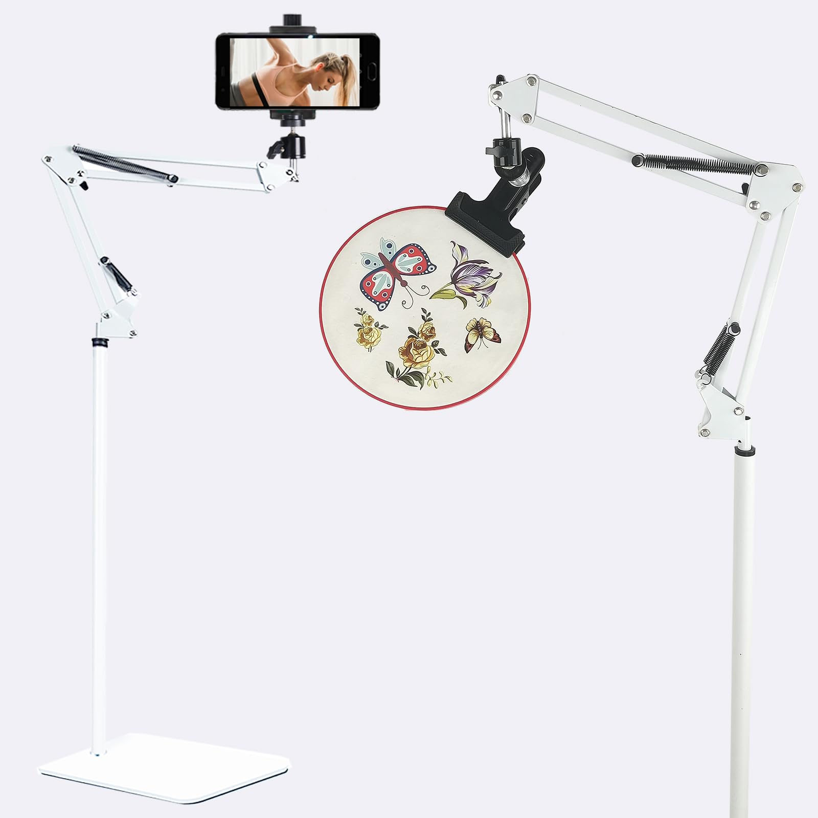 Embroidery Hoop Stand,Rotate Hand Embroidery Floor Stand Embroidery Hoop Holder Stand Can Move Freely Hand Embroidery Stand Floor Cross Stitch Hoop Stand Suitable for