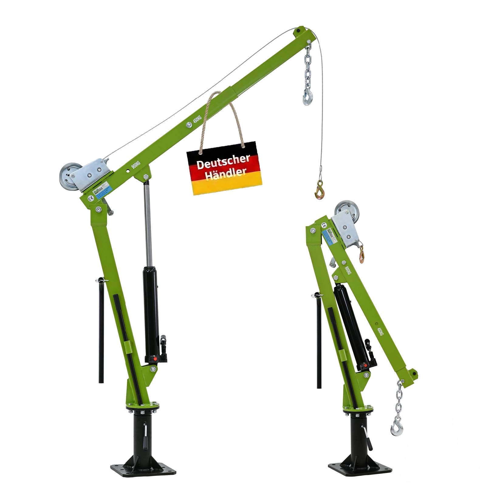 TRUTZHOLM Pickup Kran mit Seilwinde Tragkraft 900 kg hydraulischer Heber 360 Grad drehbar Schwenkkran Hebekran Pritsche Werkstattkran Fahrzeugkran aufschraubbar Hebekran Ladekran