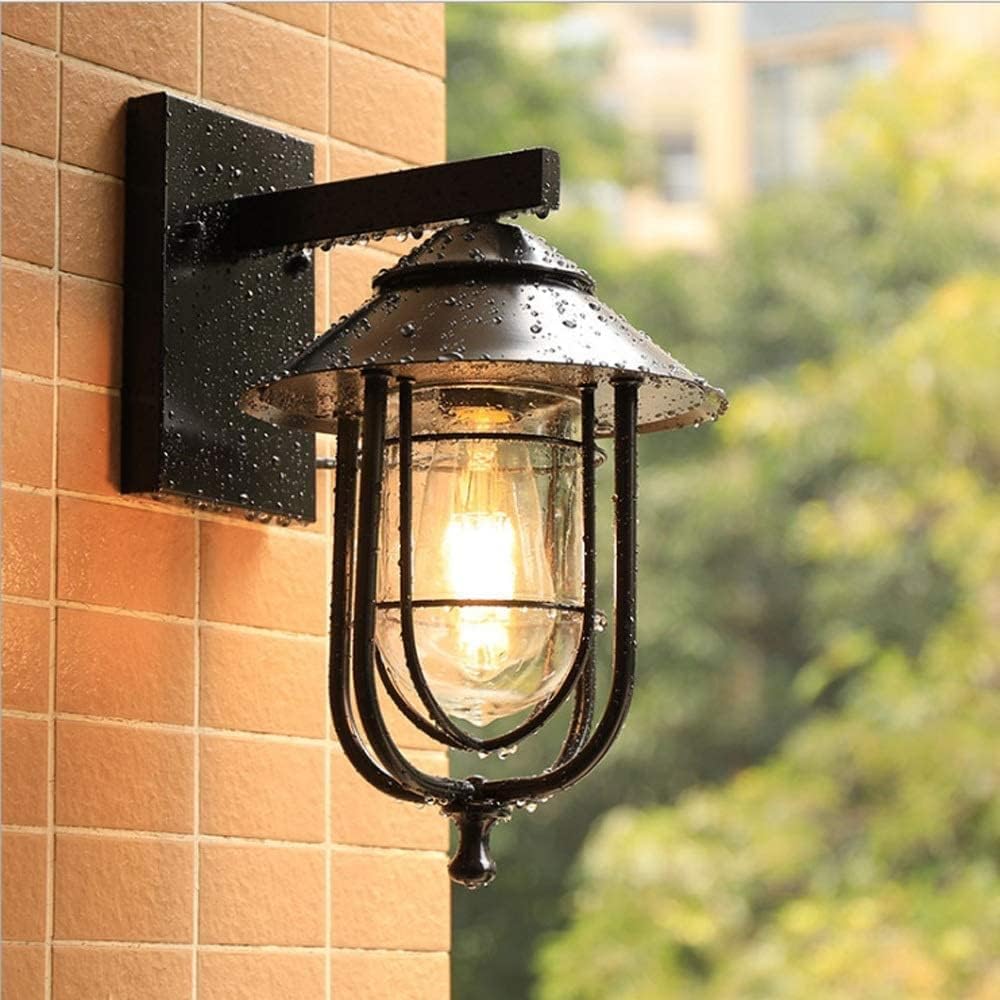 HXYSXHJUO Outdoor Porch lamp Waterproof IP65 Wall Light, Retro Industrial Rustic E27 Sconce Lamp, Pendant Light