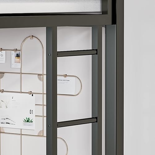 Miniatura 4 de ikalido Litera tipo loft de metal, tamaño individual sobre matrimonial, con barandilla de seguridad y escalera, no necesita somier, muebles de