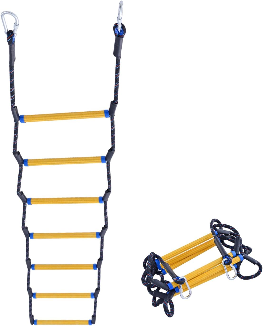Boat Rope Ladder - 7 Step Heavy Duty & Safe Ladder, Compact Portable Design, Easy to Use for Swimming, Diving, Boat Rescue | Ideal for Swimmers, Fishermen, Family Water Activities
