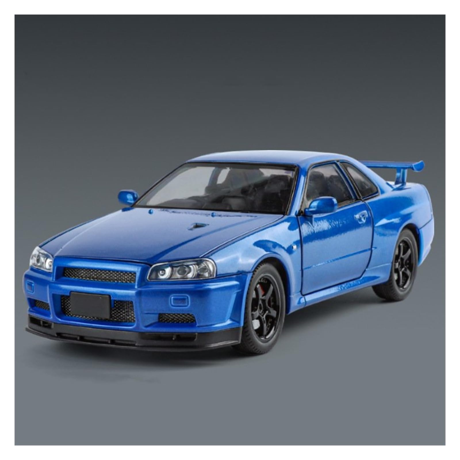 UIFCOG Die Cast Collectible Car Model 1:24 For Nissan For GTR R34 Alloy Metal Diecast Model Car Collections(Blue)
