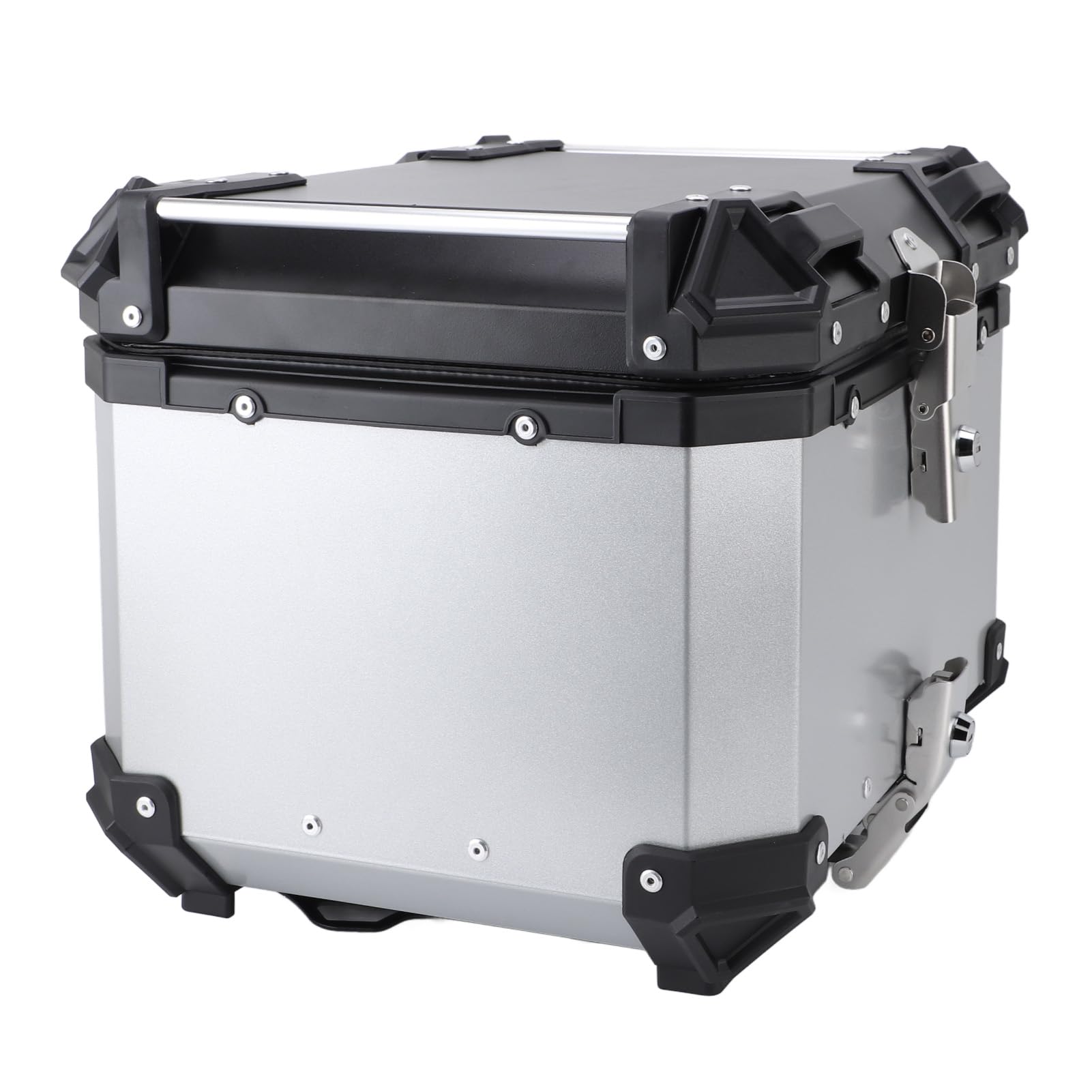 CHICIRIS Motorrad-Topcase, 45 L, Wasserdichter Motorradkoffer aus 5052-Aluminiumlegierung mit Schnellverschluss, Rückenlehne und Griff mit Lederfutter, Aufbewahrungsbox für den Hinteren Helm für