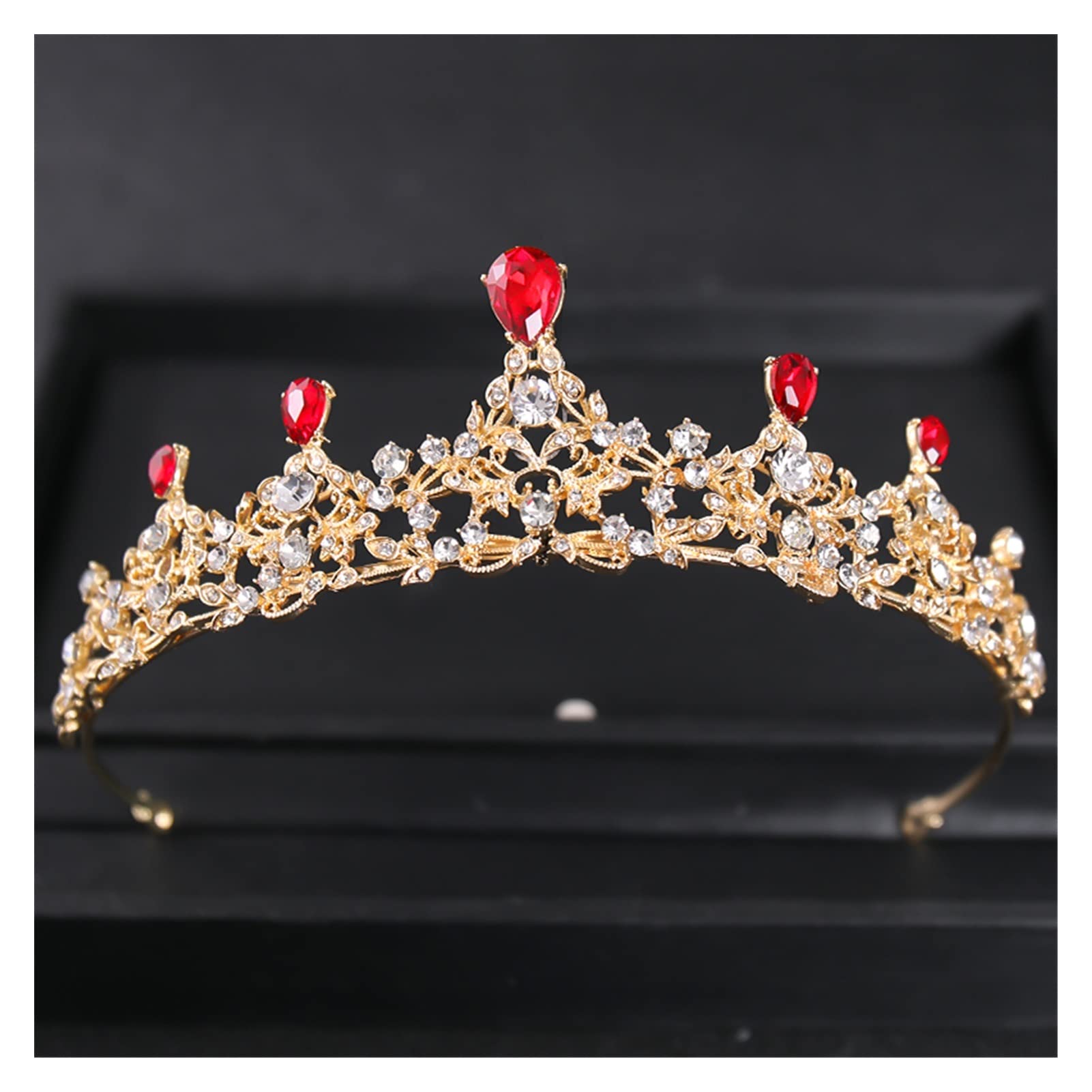 Barokowy luksusowy niebieski kryształowe serce tiary ślubne korony Rhinestone korowód Diadem welon Tiara opaski ślubne akcesoria do włosów Tiara (kolor metalu: srebrny)