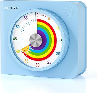 Secura 60 Minute Visual Timer for Kids, Countdown Timer for Time Management