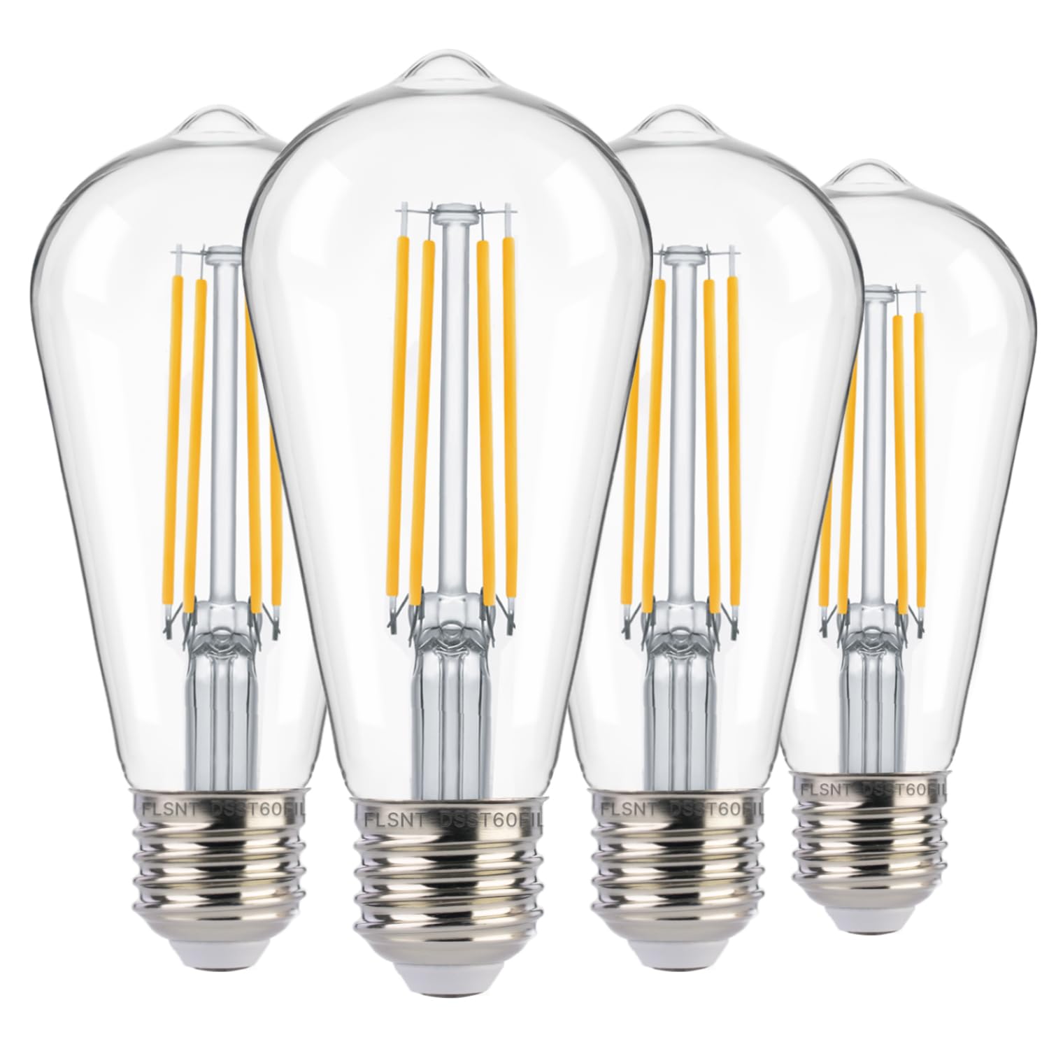 flsnt dusk to dawn outdoor sensor st19 led light bulb, 7w (60w eqv.), 800lm,vintage filament e26 base, auto on/off photocell automatic for energy-efficient outdoor lighting, 3000k warm white, 4 pack