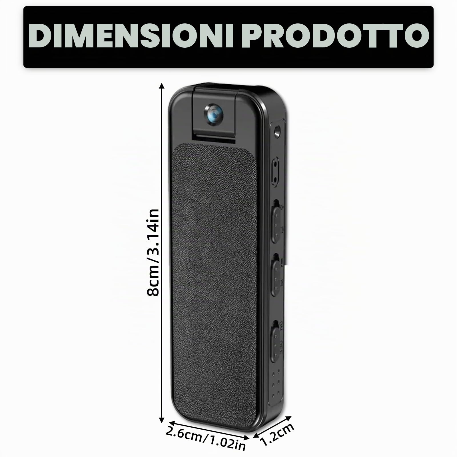 Mini telecamera portatile WiFi 1080P piccola telecamera di sorveglianza corpo con lente girevole a 180°, mini telecamera di sicurezza per interni, sorveglianza esterna, conferenza