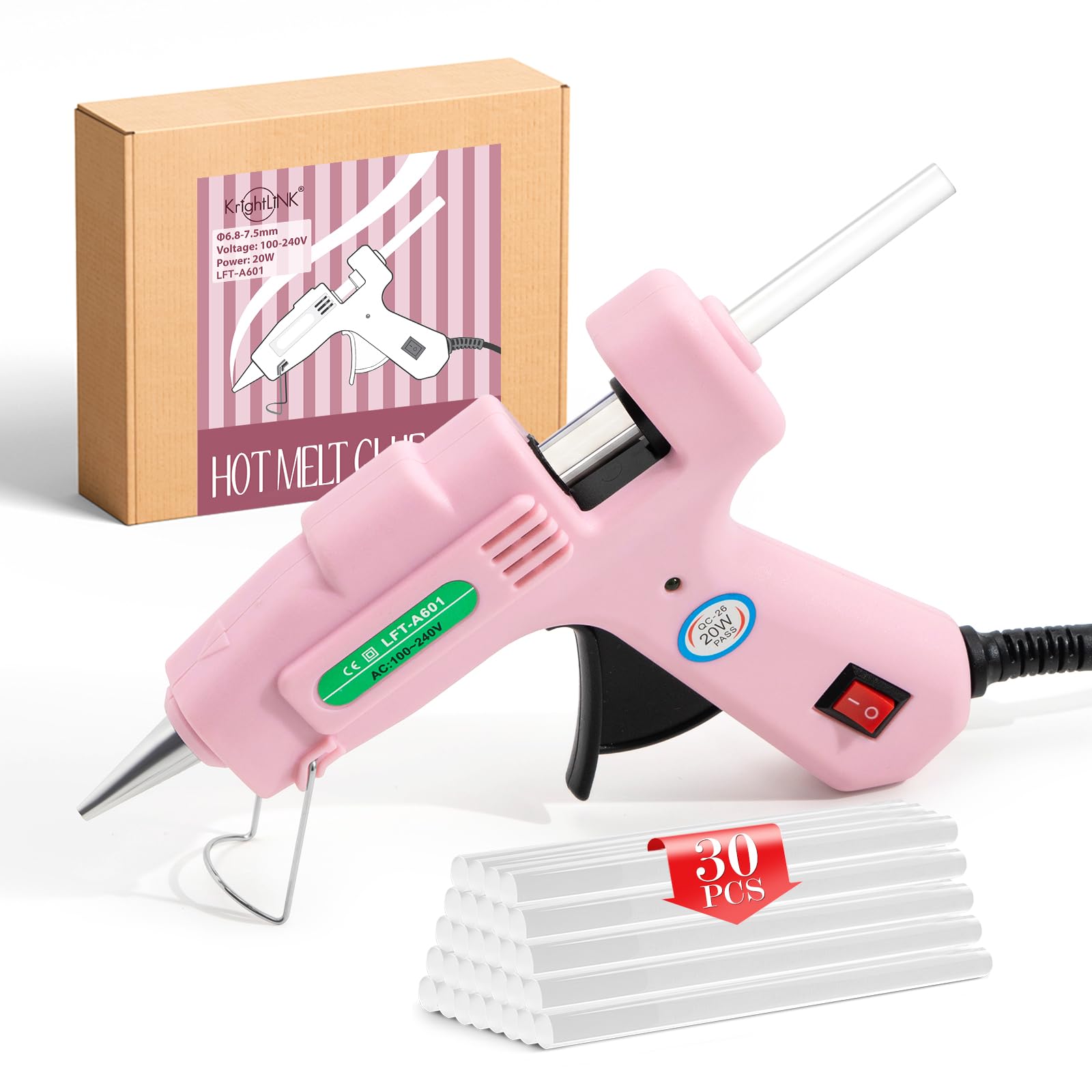 Krightlink Mini Hot Glue Gun with 30 Glue Sticks Fast Preheating Glue Gun | 20w Hot Melt…