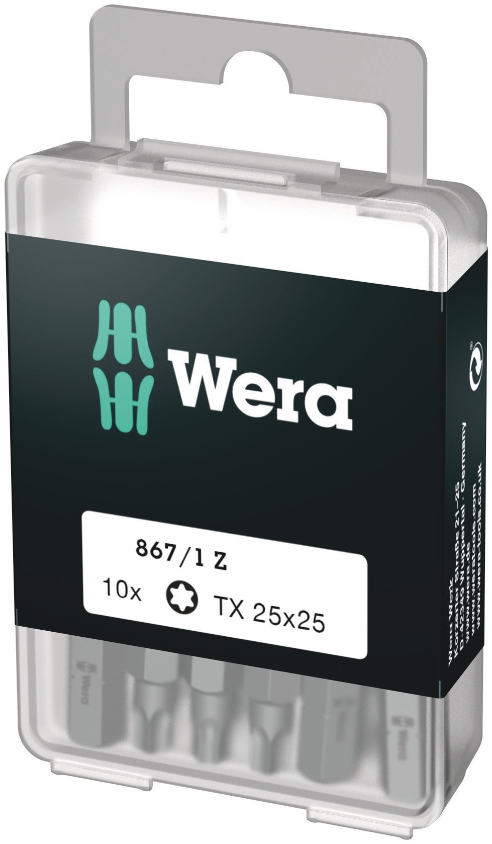 Wera867/1 DIY TORX® bits, TX 25 x 25 mm, 10 pieces