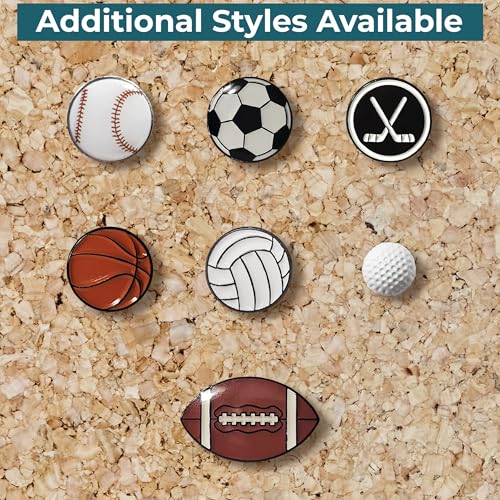 Image of Baseball Push Pins, for Cork Board, Maps, or Lapel Pin Use, Designed in The USA, Baseball Pins, Set of 10