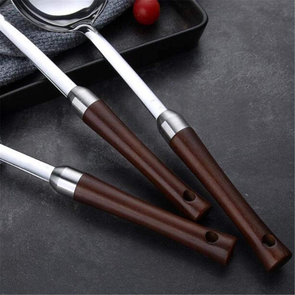 Ensemble d'ustensiles de Cuisson en Acier Inoxydable, 6 pièces ustensiles de Cuisine, Outils de Cuisine sertis avec Porte-ustensiles antiadhésif et résistant à la Chaleur, Facile à Nettoyer