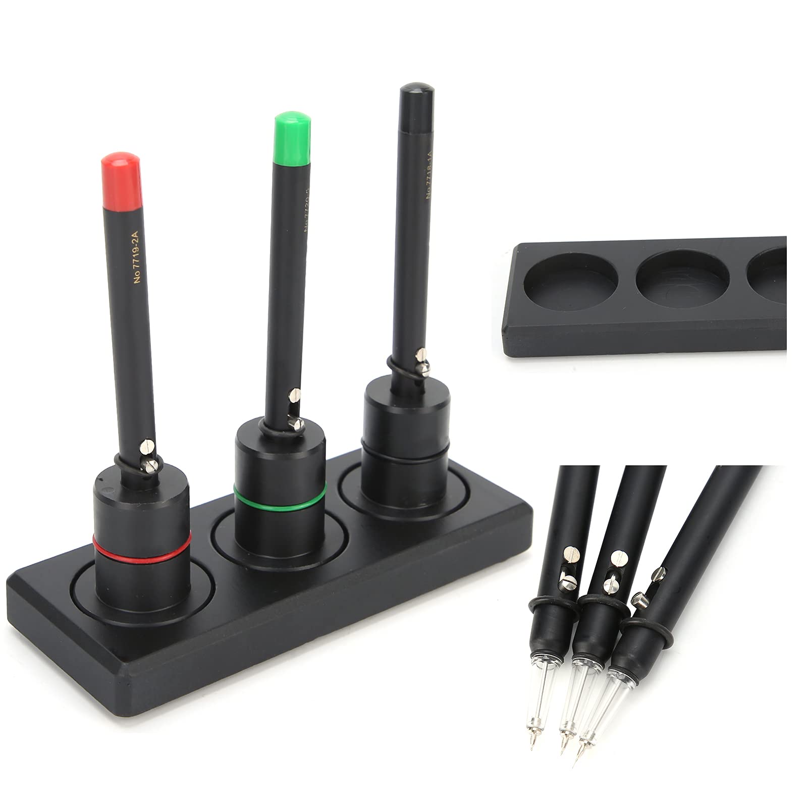 Generic Uhrenöler-Stift-Set, 3-teilig, Professionelles Präzisionswerkzeug für die Uhrenreparatur, 10,5 Cm Lang, Grün, Rot, Schwarz, Kunststoff-Ölstifte