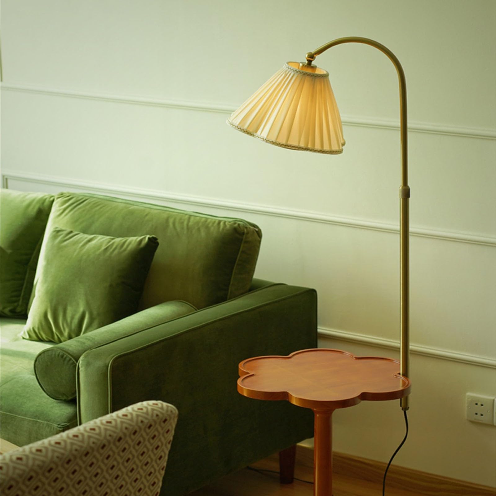 Piantana Lampada da Terra Lampada da Lettura Terra con Tavolo, Lampada a LED Ripiani, Moderna for Soggiorno e Camera Letto Lampada da Terra