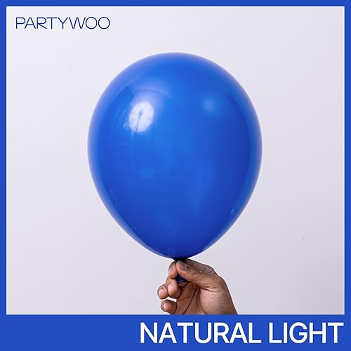 Miniatura 3 de PartyWoo - 50 globos azul real mate de 12 pulgadas, globos de látex de helio azul oscuro, para graduación, Día de la Independencia, Día de los
