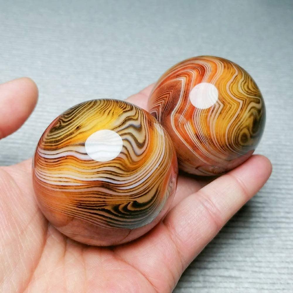 Palle Antistress per Adulti, Palle Baoding Palle Antistress per Adulti Palle per Esercizi Cinesi Agata Naturale Giada Massaggio Tai Chi Ball Esercitatore per Le Dita, Pal