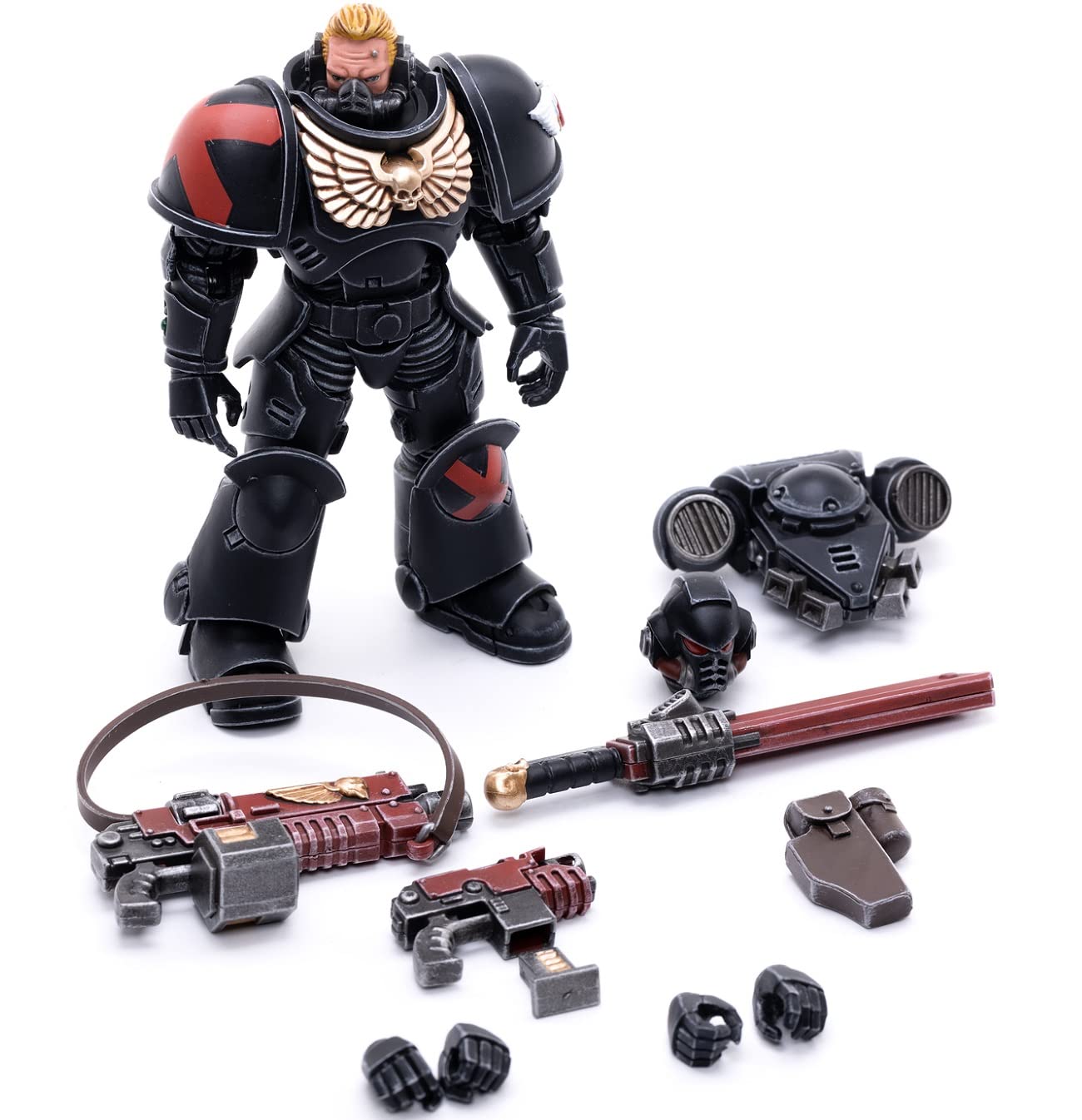 Pipigirl JoyToy 40K Genuine License 1/18 Soldier Action Figures, 4inch Army Military Extreme Warrior Models Kits(Pmaris Space Marines Black Templars) — view 7