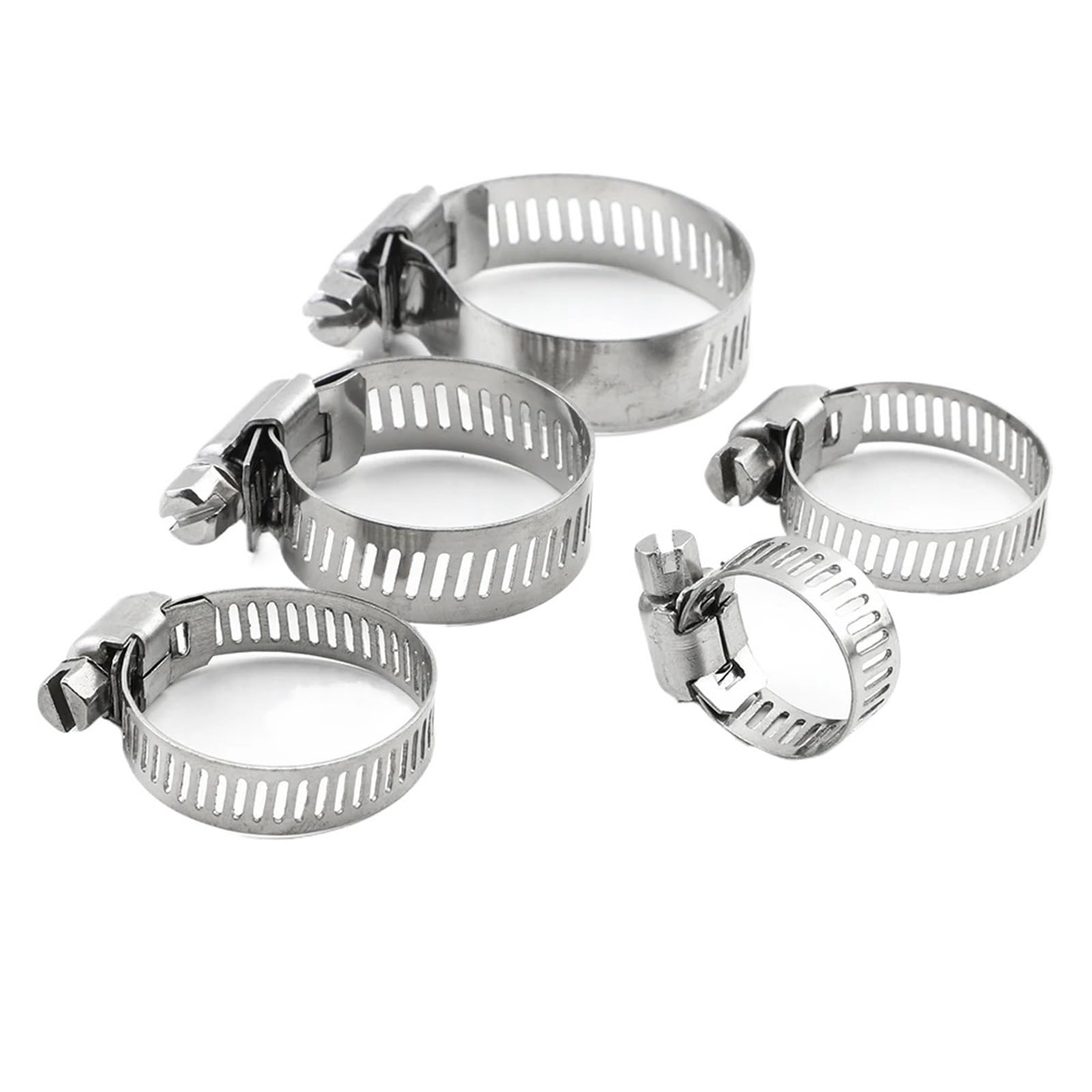 Hose Clips 2-10pcs Adjustable Worm Gear Hose Clamp Stainless Steel 6-95mm Clip Lock for Water and Gas Pipes for Home Water Line(65-89mm 2pcs)
