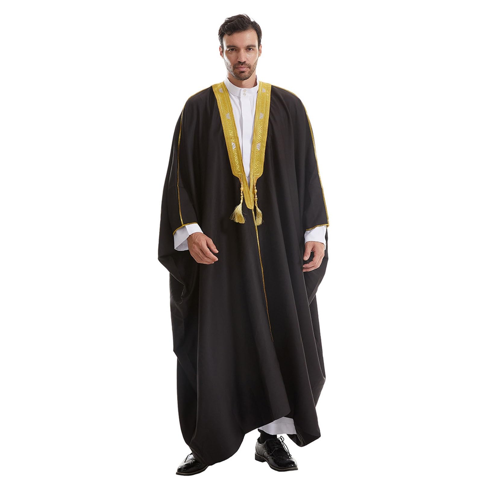 Générique Robe Marron Arabe Saoudien Bisht Cloak Thobe Eid Hommes