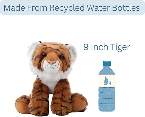 Miniatura 7 de The Petting Zoo Peluche de tigre, regalos para niños, animales salvajes del zoológico Onez, juguete de peluche de tigre de 9 pulgadas