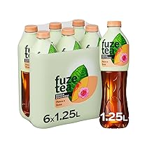 Fuze Tea, Bevanda Rinfrescante Analcolica di Té al Gusto Pesca e Rosa, Senza Zuccheri – 6 Bottiglie da 1.25 ml