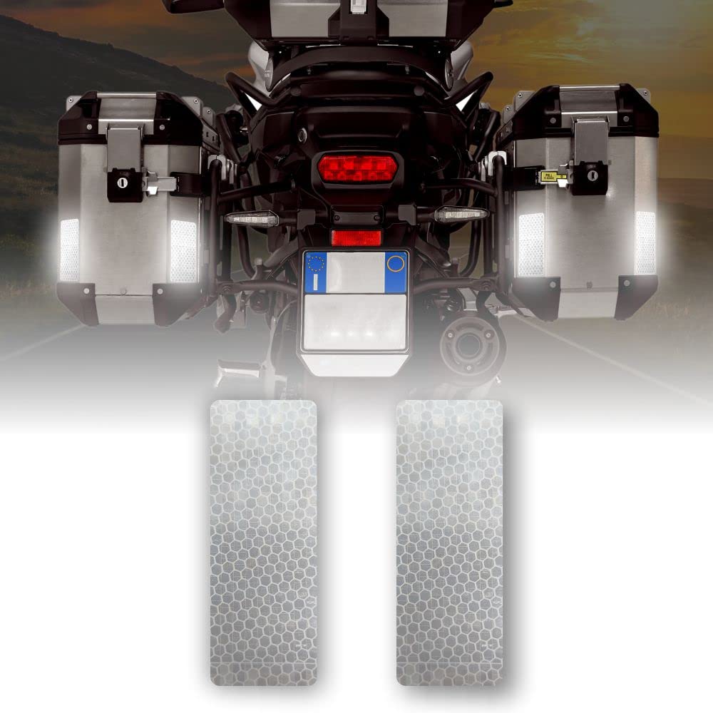 Refractive Stickers Diamond Maxi for Motorbikes, White, 5 x 10 cm
