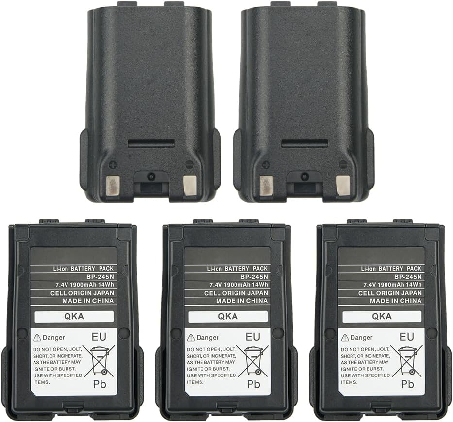 5-Pack BP-245H BP-245N Battery Replacement for IC-M71 IC-M72 IC-M73 VHF Two Way Radio Li-ion Battery 1900mAh 7.4V