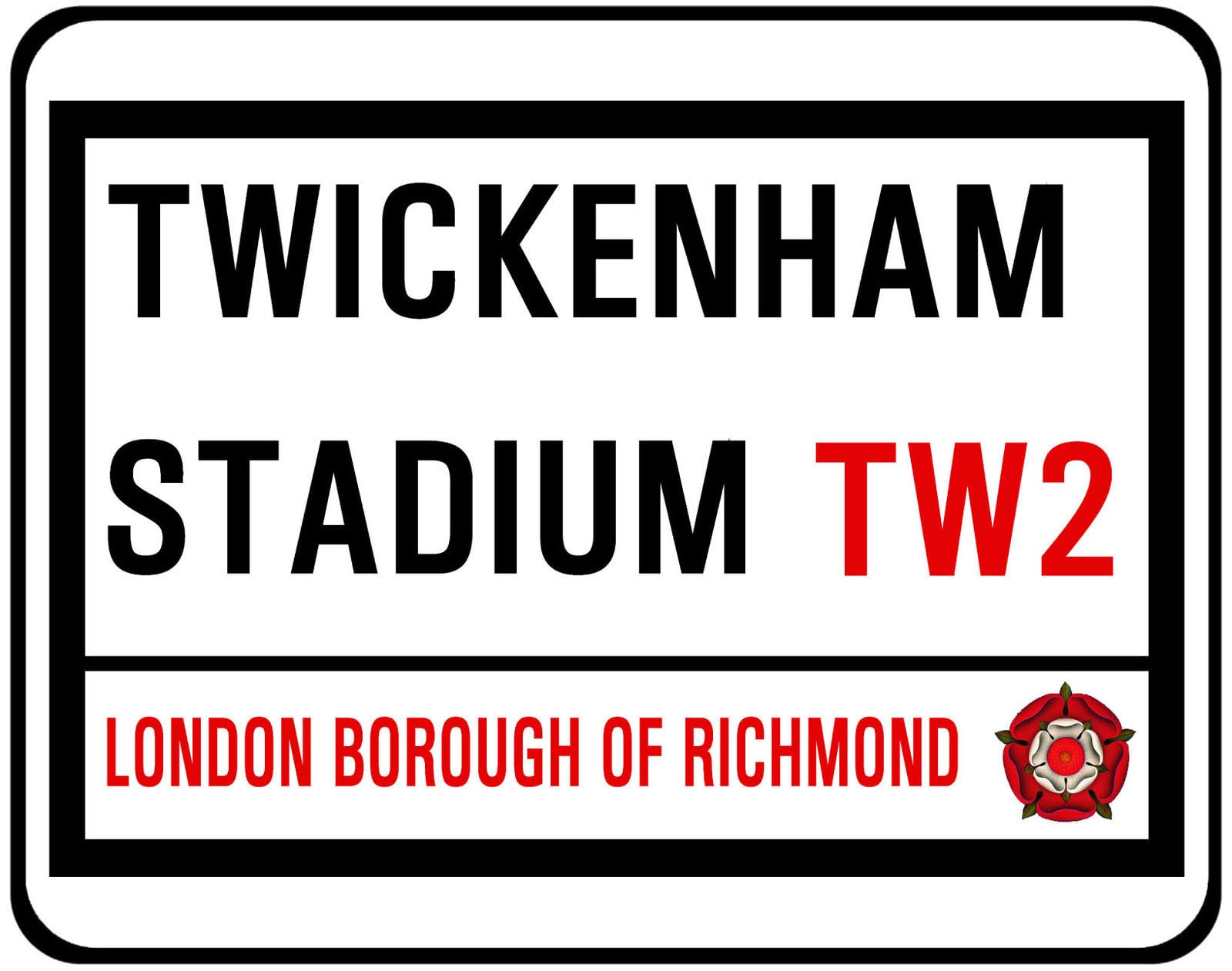Yelacecca Tin Sign A37510 New Metal Street Sign Twickenham Stadium Street Sign English Rugby 8X12 Inches