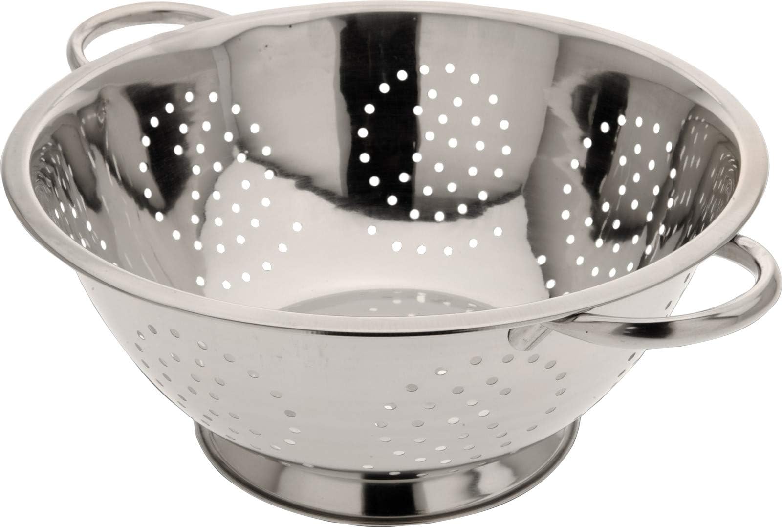 Stainless Steel Colander 24cm - Advanced Sturdy Base | Wide Handle | Dishwasher Safe (24CM)