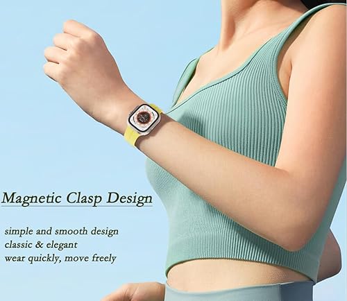 Miniatura 6 de Correa magnética compatible con Apple Watch Band de 1.496 in 1.575 in 1.614 in 1.654 in 1.732 in 1.772 in 1.811 in 1.929 in, correa deportiva de