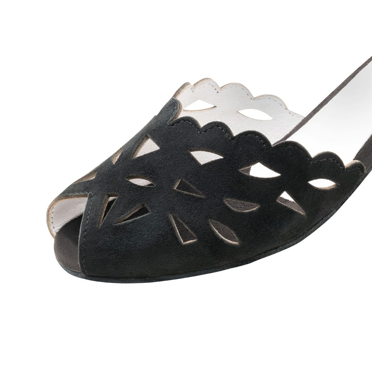 Anna Kern Damen Tanzschuhe Sabrine 530-35 - Veloursleder Schwarz - Normalweite - 3,5 cm Block Absatz