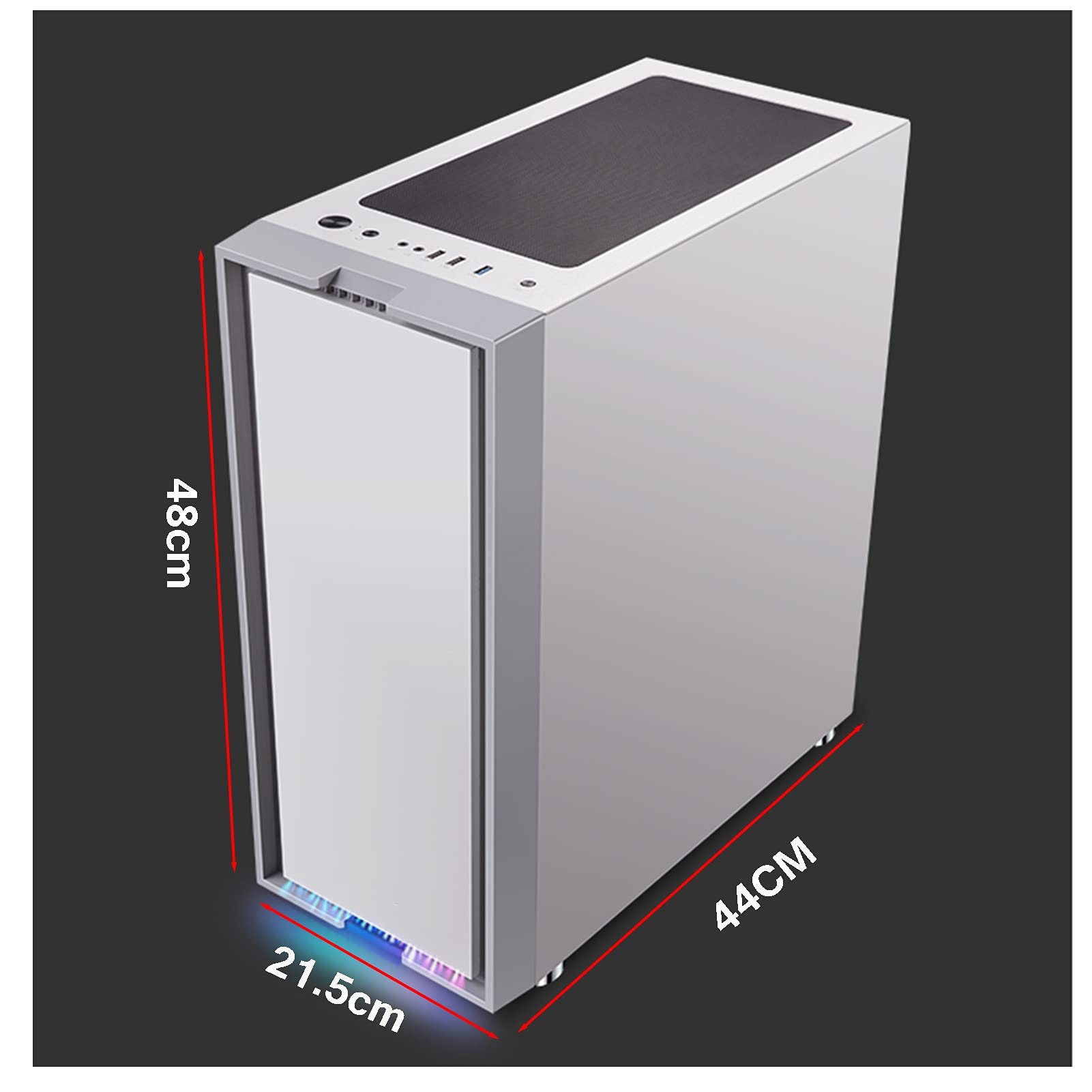 Komputerowa Obudowa, Mid-Tower ATX/M-ATX/ITX Case Gaming PC, W Pełni Przezroczysty Panel Boczny, 8 Pozycji Wentylatora, Chłodzenie Pomocy Technicznej