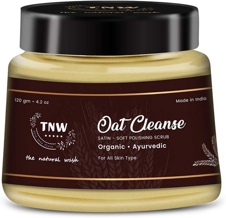 TNW-THE NATURAL WASH Oat cleanser for Face & Body | A Mild Exfoliating Polishing Scrub for Men and Women for Oily/Normal/Dry Skin (Chemical-Free), 120g