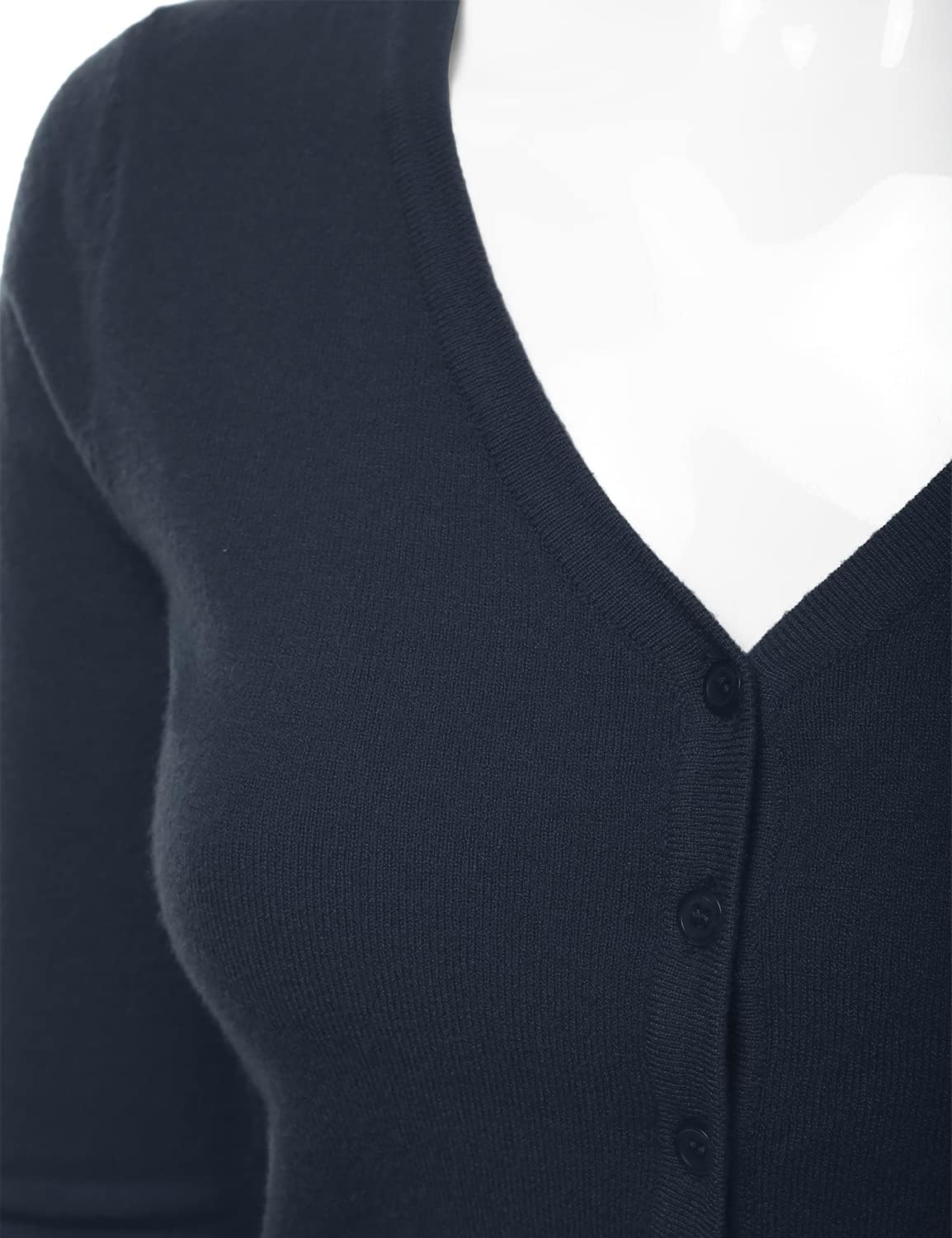 Women's 3/4 Sleeve V-Neck Button Down Knit Sweater Soft Cardigan (S-XXL) - Image 4