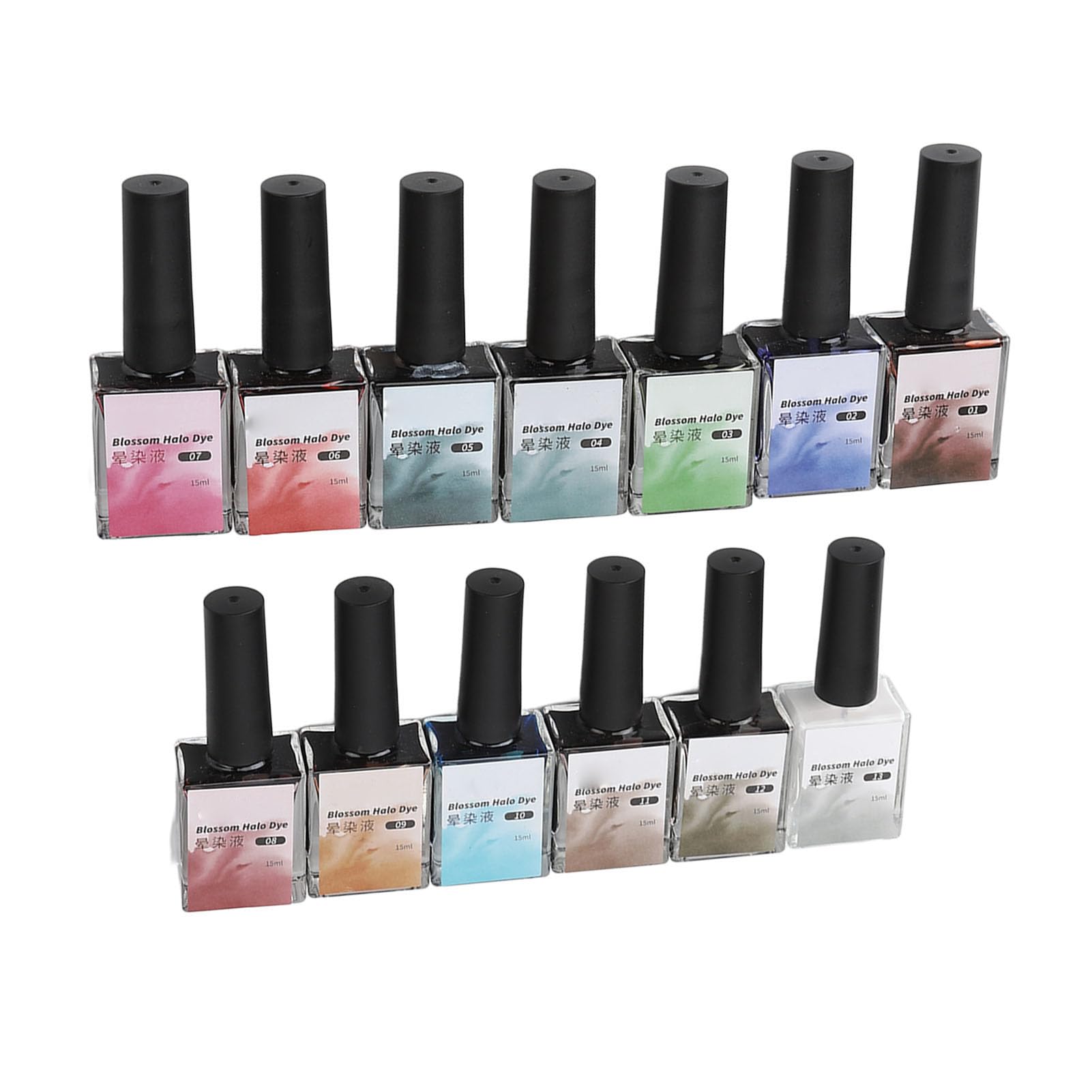 EMUKOEP Set di Coloranti per Smalto per Unghie in Fiore 13 Colori per Sfumatura Professionale di Sfumature, Strumento per Manicure