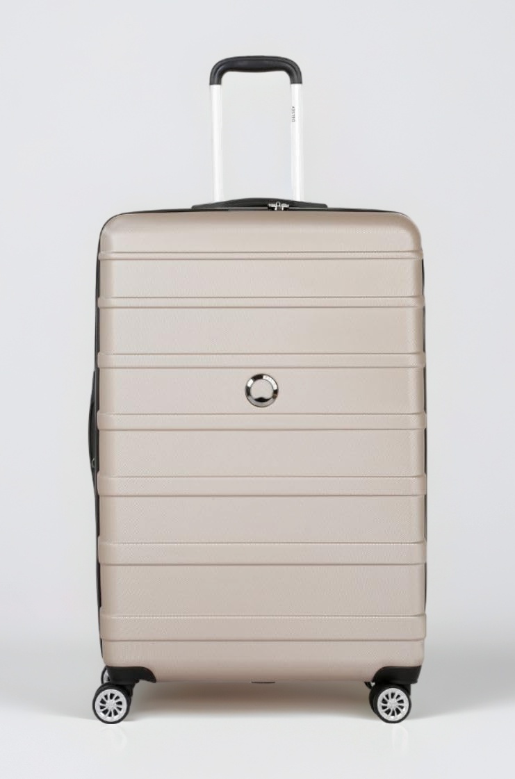 Margot 78 cms Large Check-in Polycarbonate Hard Sided 8 Wheels and Expandable Spinner Suitcase/Trolley Bag for Travel with TSA Lock- Gold