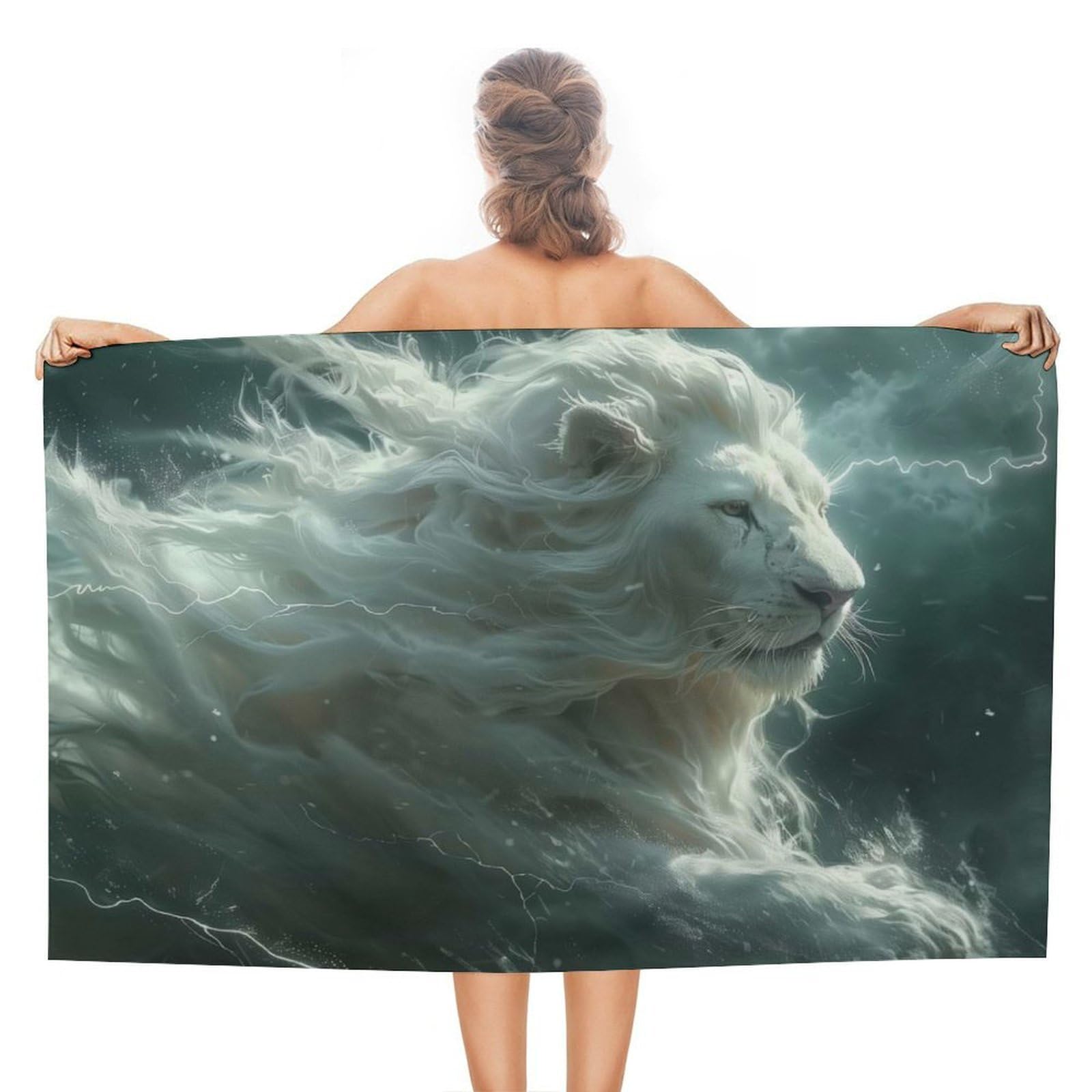 Serviette de plage légère White Lion pour en finir avec l'humidité