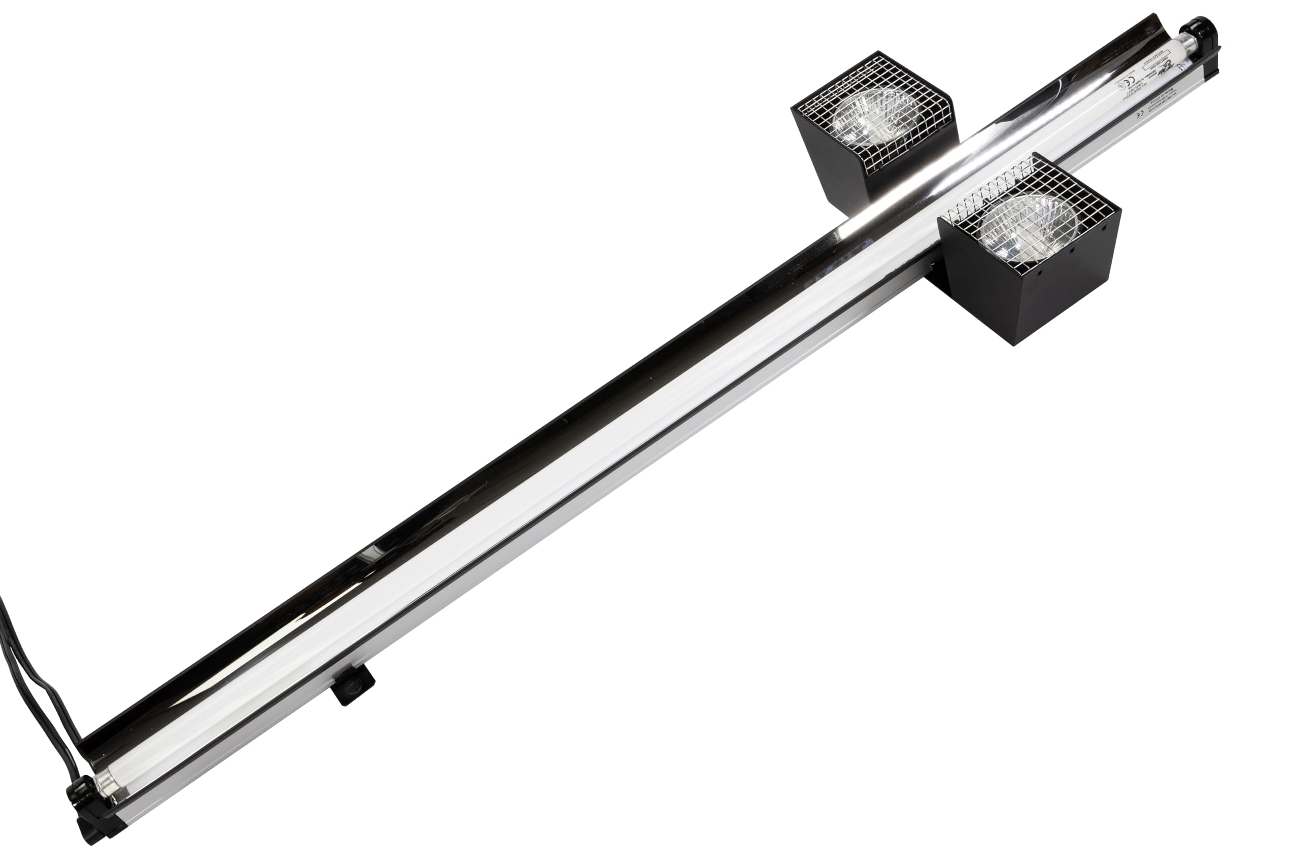 CAROLINACUSTOMCAGES GEN 2 Reptile 34" T5HO UVB 39W + Double GU10 Basking Light Fixture, Bundle with 10.0 UVB Tube and Two 75w Heat Lamps