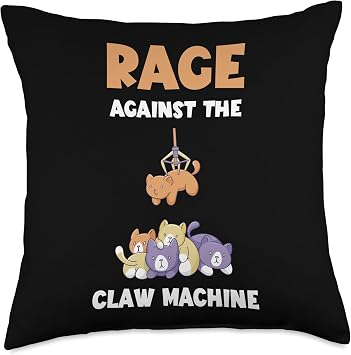 Crane Game Rage Against Claw Machine Skill Claw Machine Throw Pillow