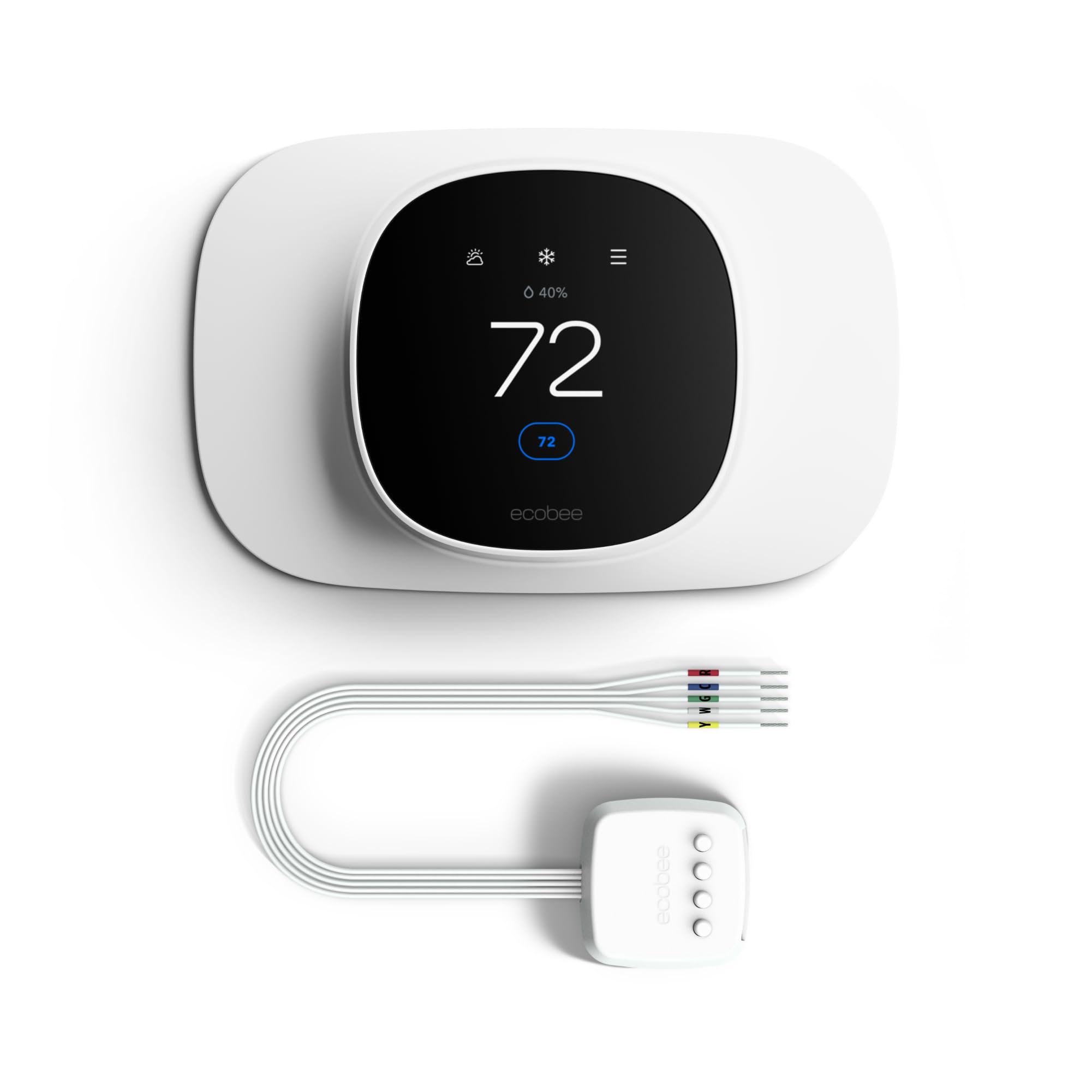 ecobee Smart Thermostat Essential with Trim Plate, Power Extender Kit