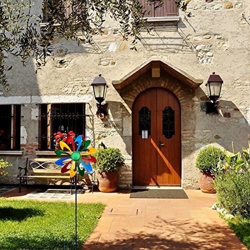 Litially Kinetic Metal Garden Wind Spinners, 47 Inch Wind Checker, Pinwheels For Yard And Garden. Outdoor Decorative Windmills Gifts For Kids And Men #TOP2