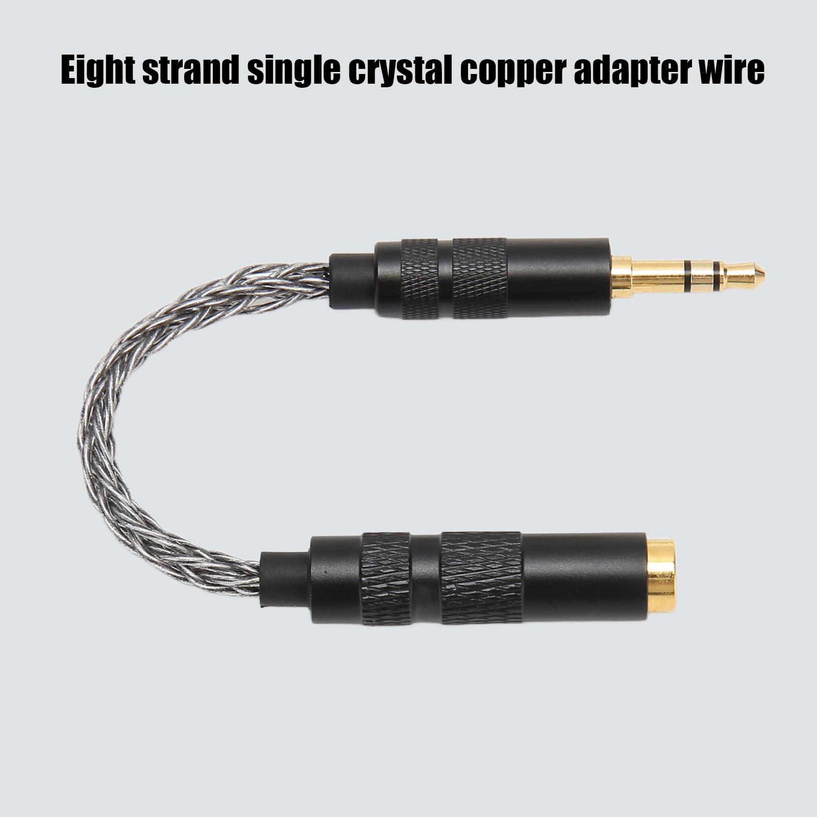 Cavo Adattatore Maschio Bilanciato da 4,4 Mm Femmina a 3,5 Mm Stereo, Connettori Placcati in Oro Filo di Rame a Cristallo Singolo, Cavo Adattatore per Cuffie (Grigio freddo)