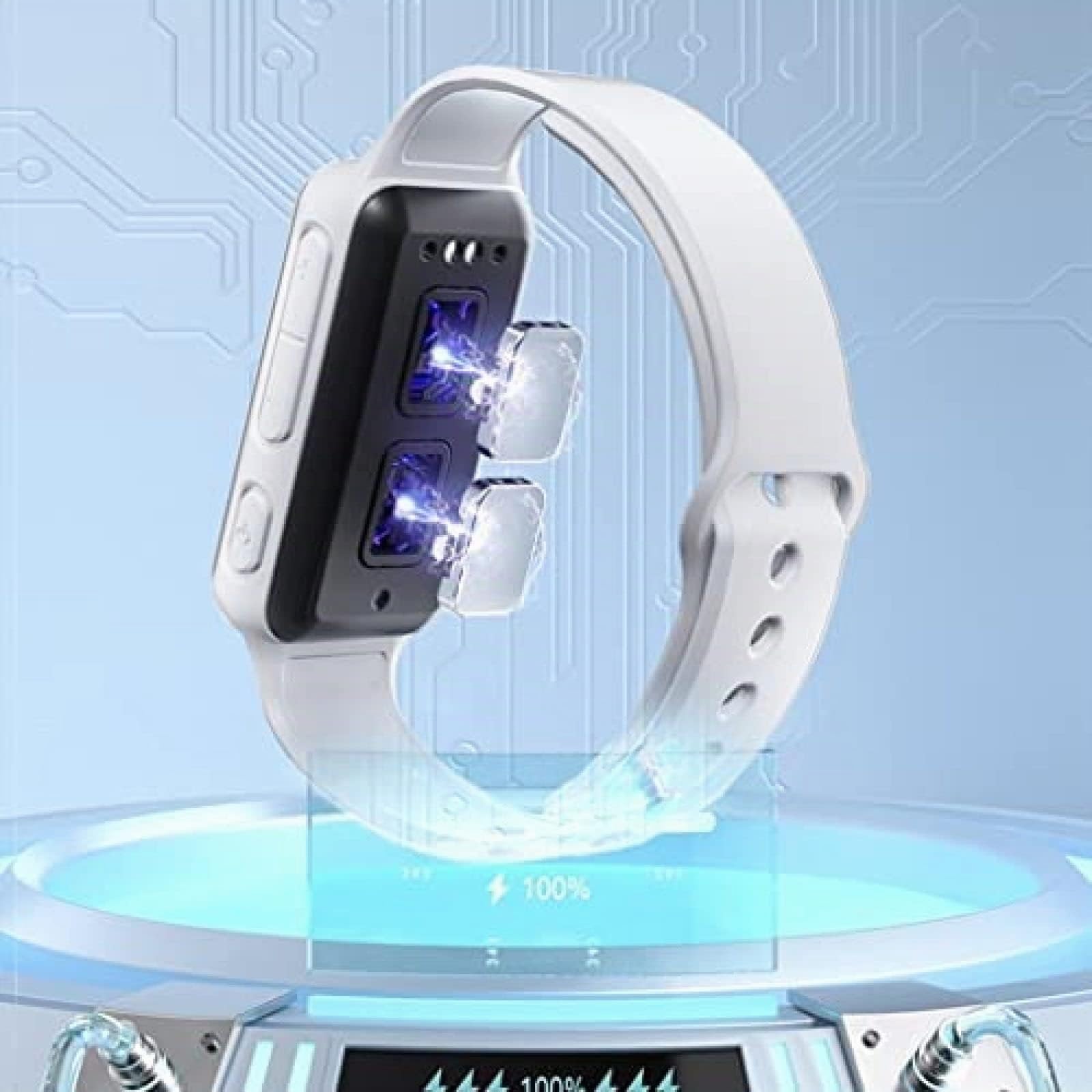 Pulsera Inteligente Con Reloj De Descarga Eléctrica y Vibración, Alarma De Cámara De Sangre Blanca, Recordatorio Para Estudiantes, Autodisciplina Silenciosa - PU