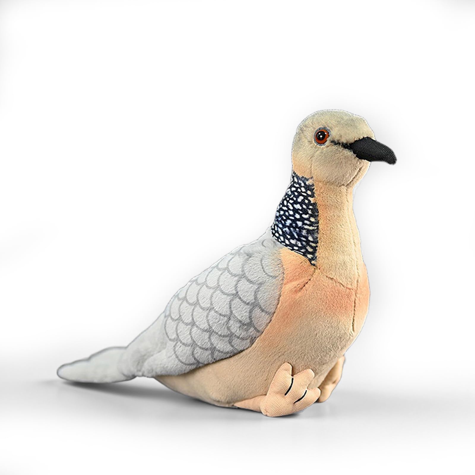 PuffPurrs Lifelike Spotted Dove Plush Toy, Cute Realistic Pearl-Necked Dove Teddy Stuffed Animal