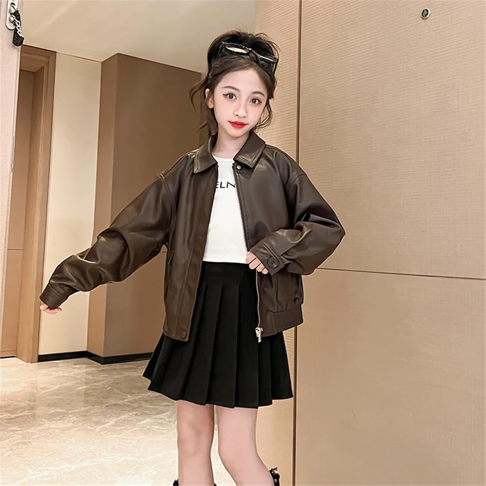 Amazon | [BLZXIAN] 子供服 レザージャケット 女の子 ライダース