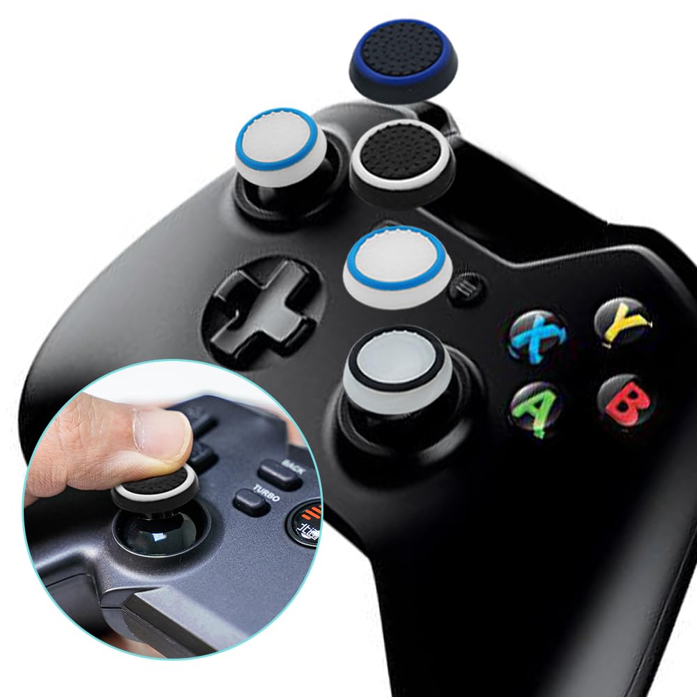 Kit de piezas de repuesto de 38 piezas de joysticks, botones de parachoques de  para pulgares, palillos de repuesto, silicona para sombrero, cepillo, cubiertas de sombrero, 8 unidades cada una 6