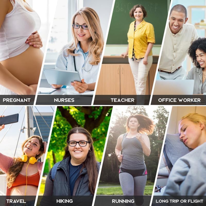 LEVSOX Plus Size Compression Socks for Women Men Wide Calf Extra Large 15-20 mmHg Knee High Sock for Nurses Pregnant Travel - Image 6