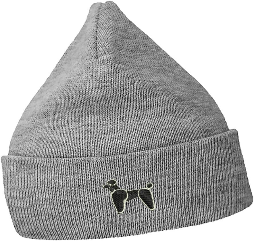 Mens Beanie Hats Poodle Dog Embroidered Casual Knit Hats Men Women Winter Hat