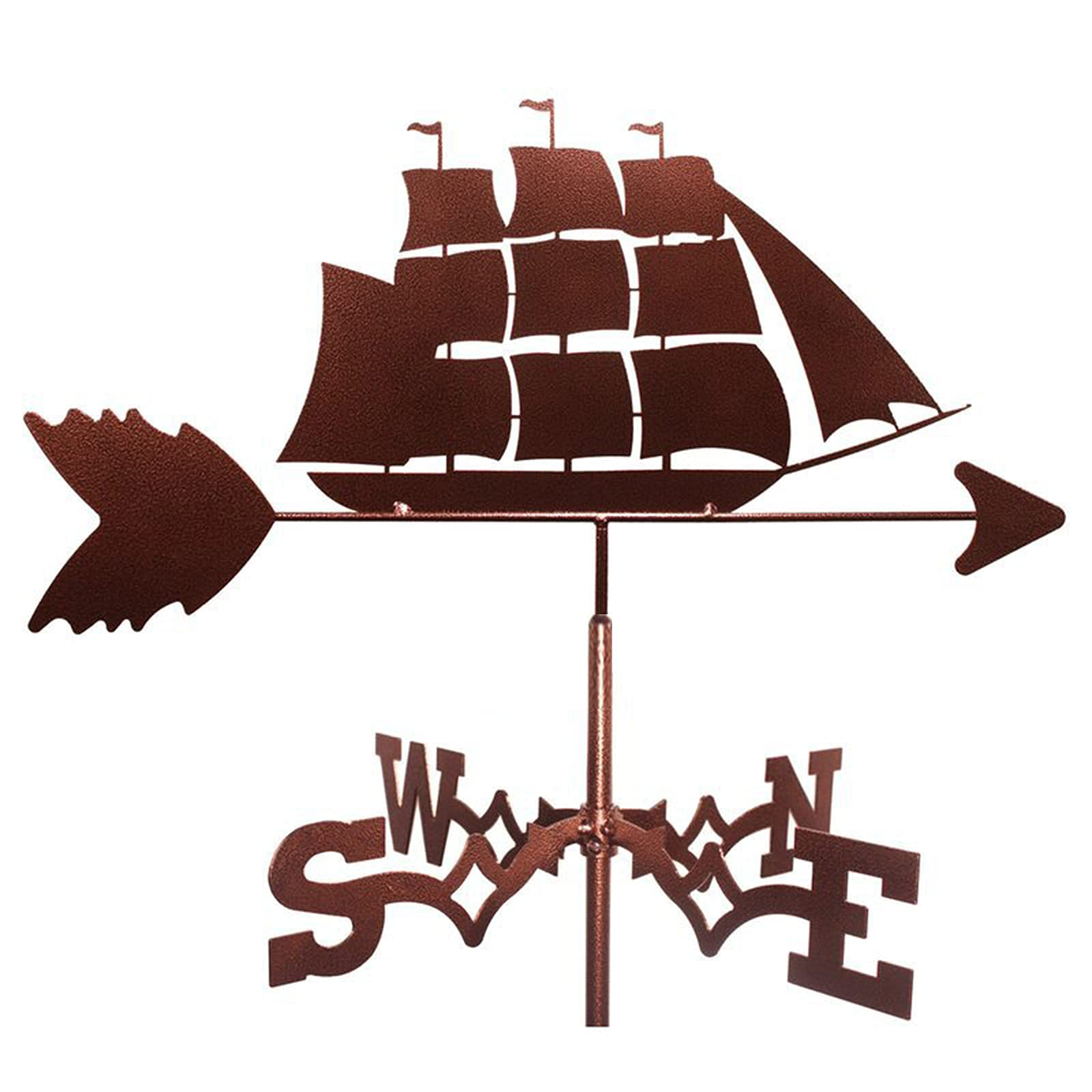 Decorative Weather Vane Garden Mount Yard Stake, Iron Weathervane Farm Durable Scene, Outdoor Yard Weather Vane Professional Measuring Tool (Color : Sailing ships)